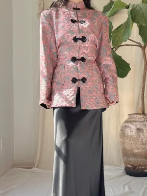 1940s Dusty Pink Brocade Jacket - M