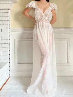 1950s Pleated Nylon Slip Dress - M