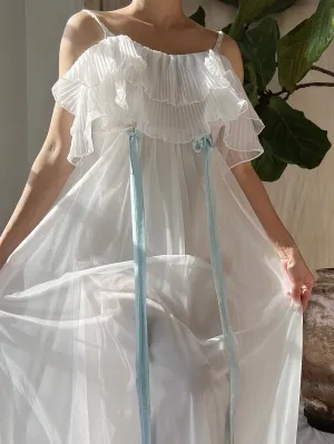 1950s Ruffle Pleated Slip Dress - XS-S