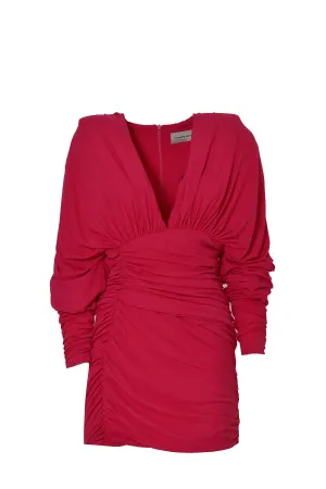 Alexandre Vauthier V-Neck Ruched Mini Dress