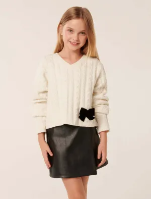 Alma Teen V Neck Crew Top
