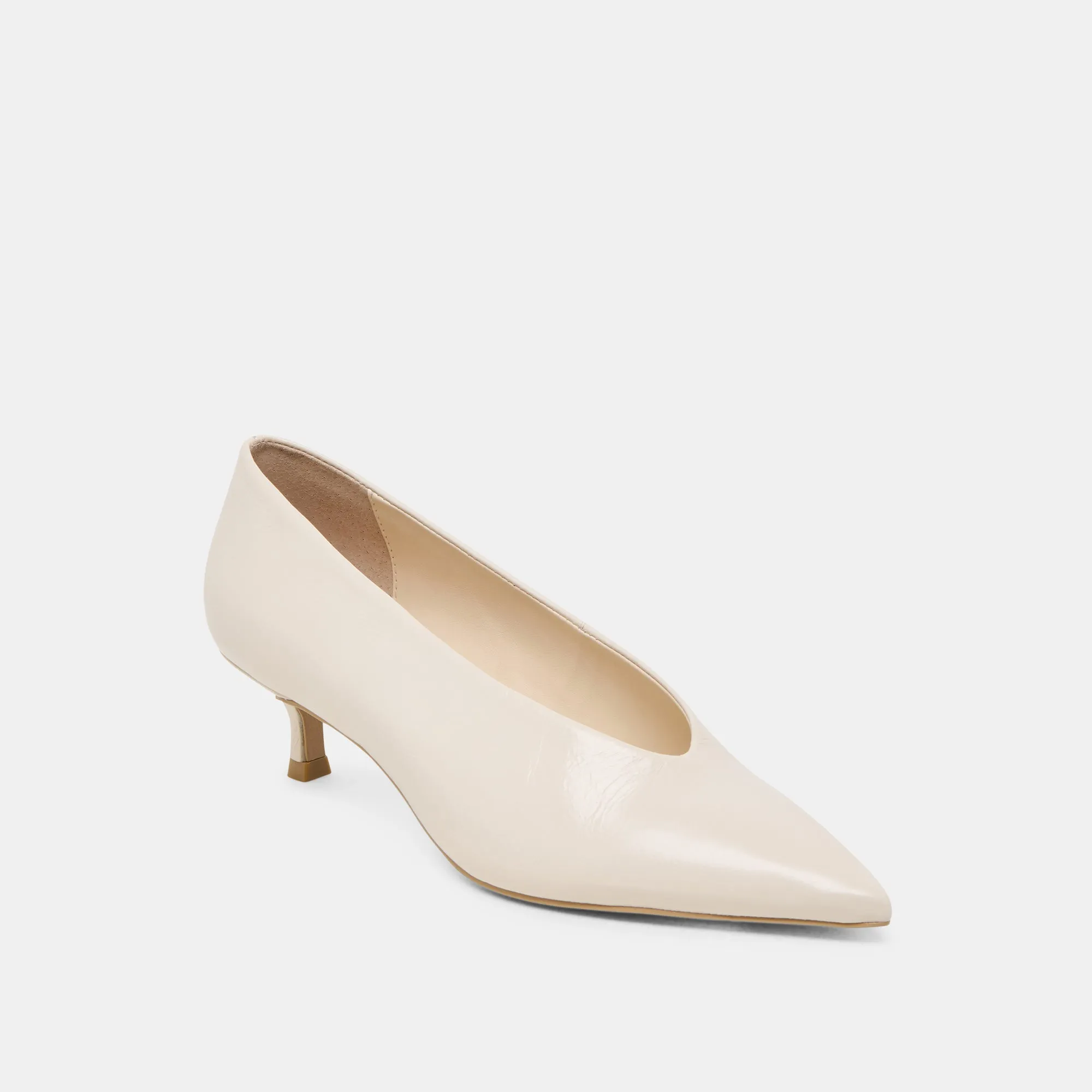 ALWYN HEELS BONE CRINKLE PATENT