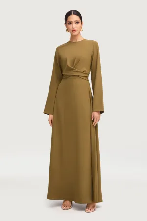 Ameena Cross Front Maxi Dress - Olive