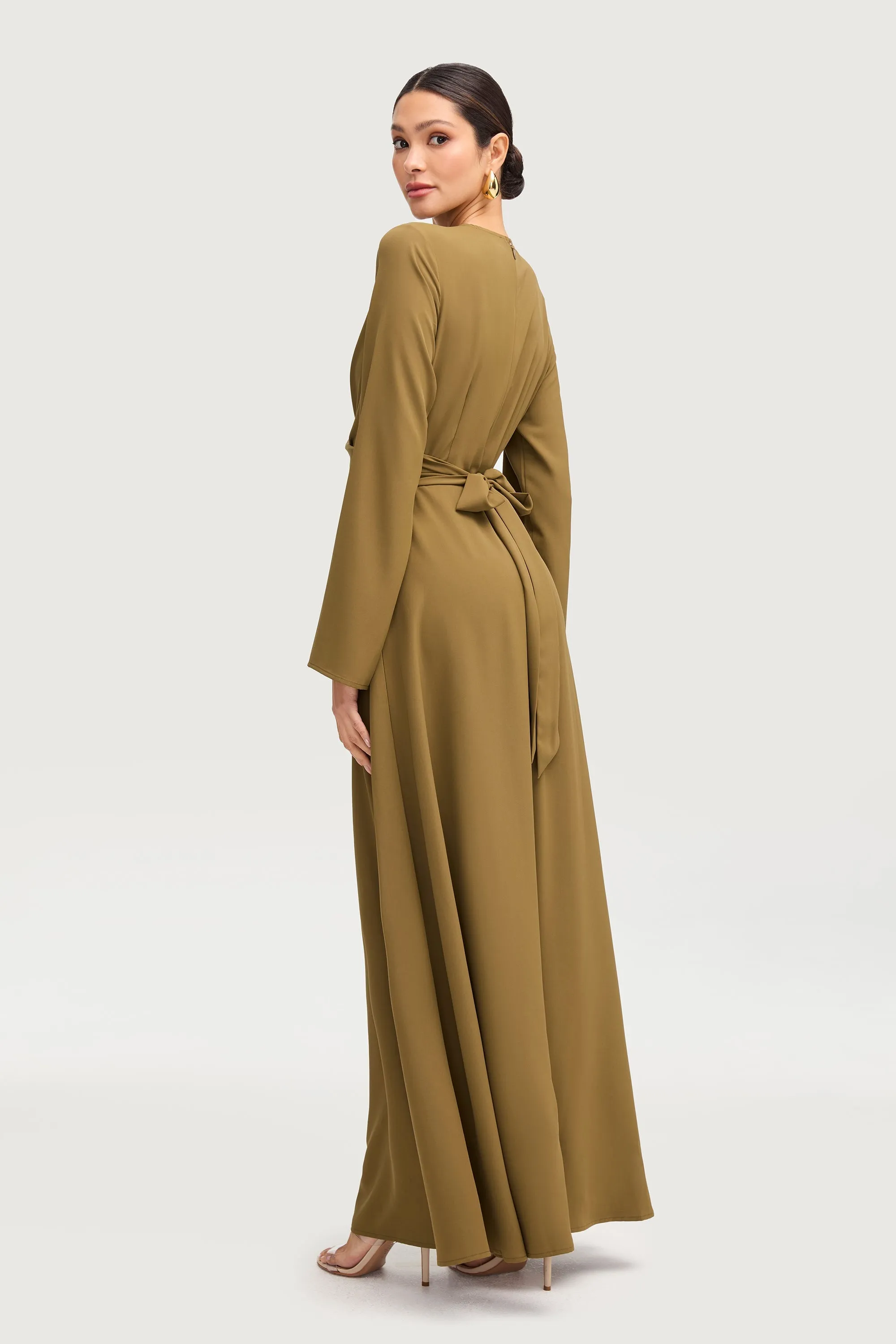 Ameena Cross Front Maxi Dress - Olive
