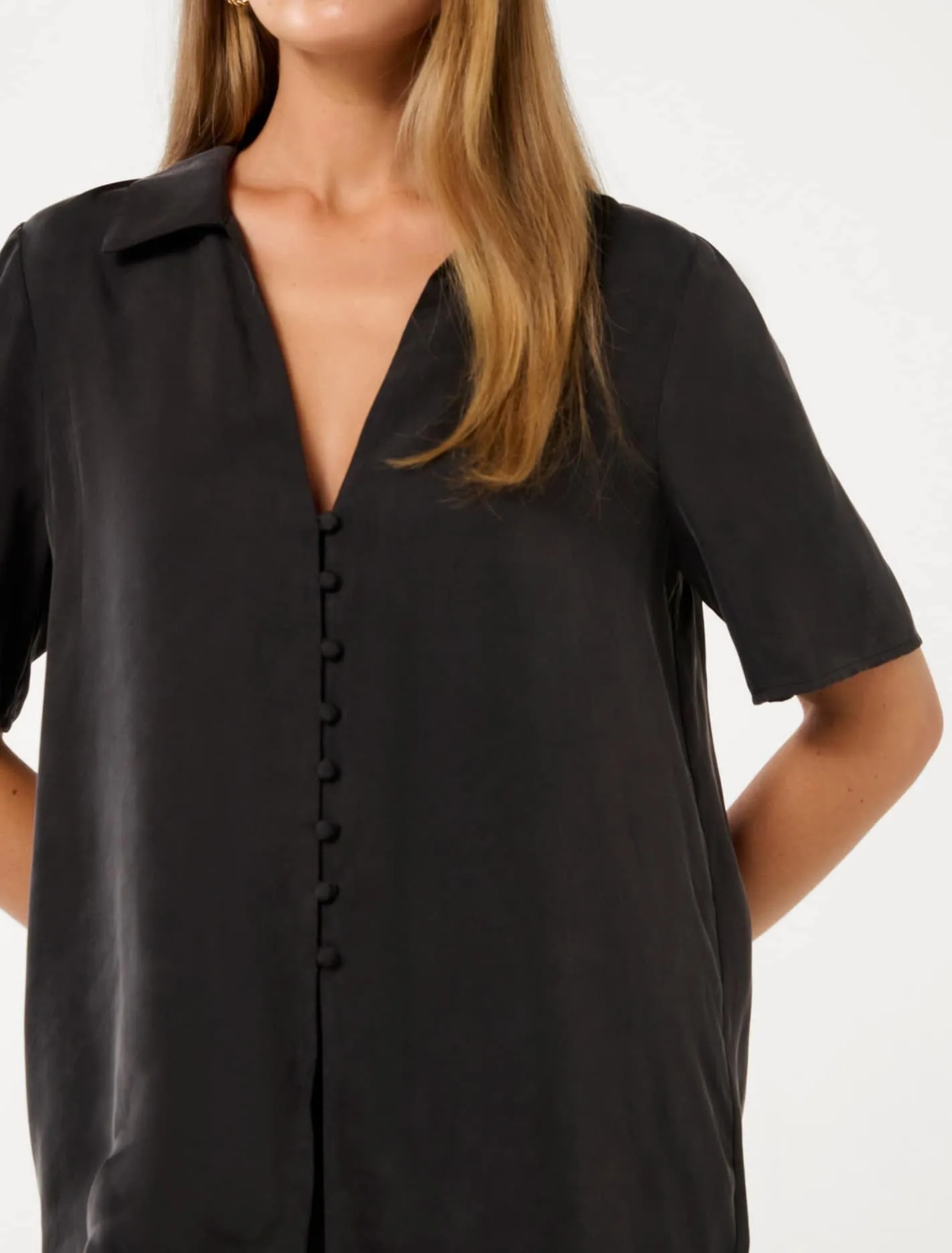 Bella Cupro Button Front Shirt