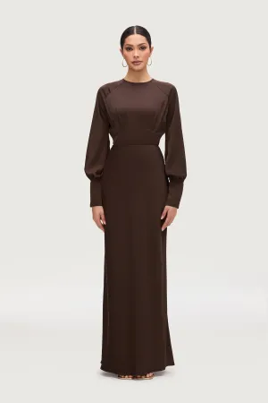 Bella Satin Maxi Skirt - Qahwah