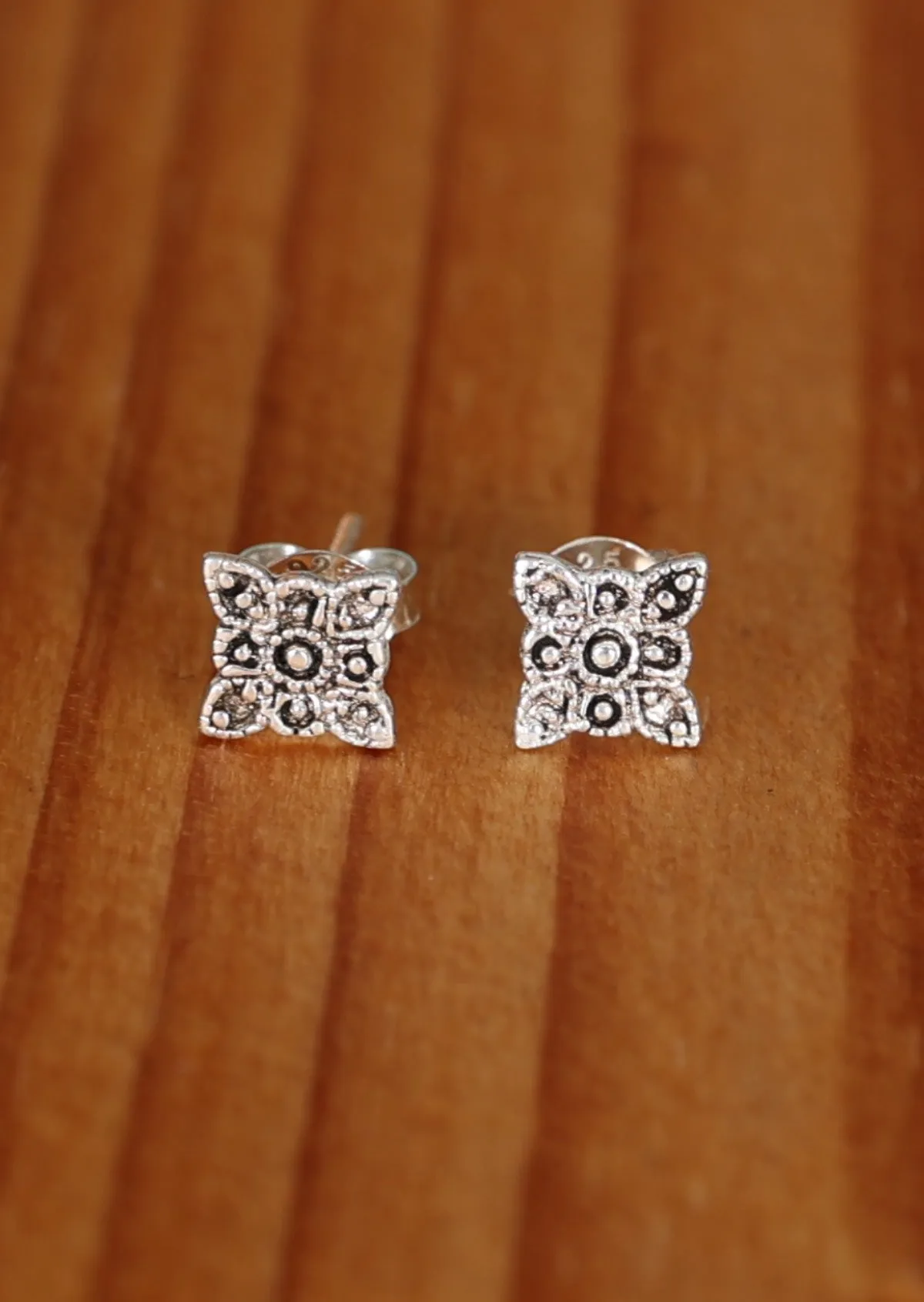 Boho Blooms Silver Studs
