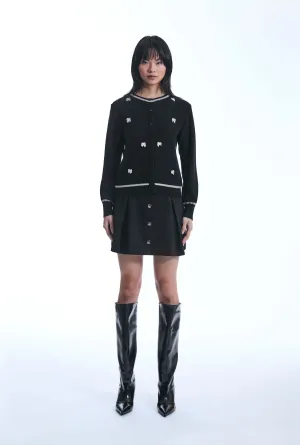 Bow Detail Black Cardigan