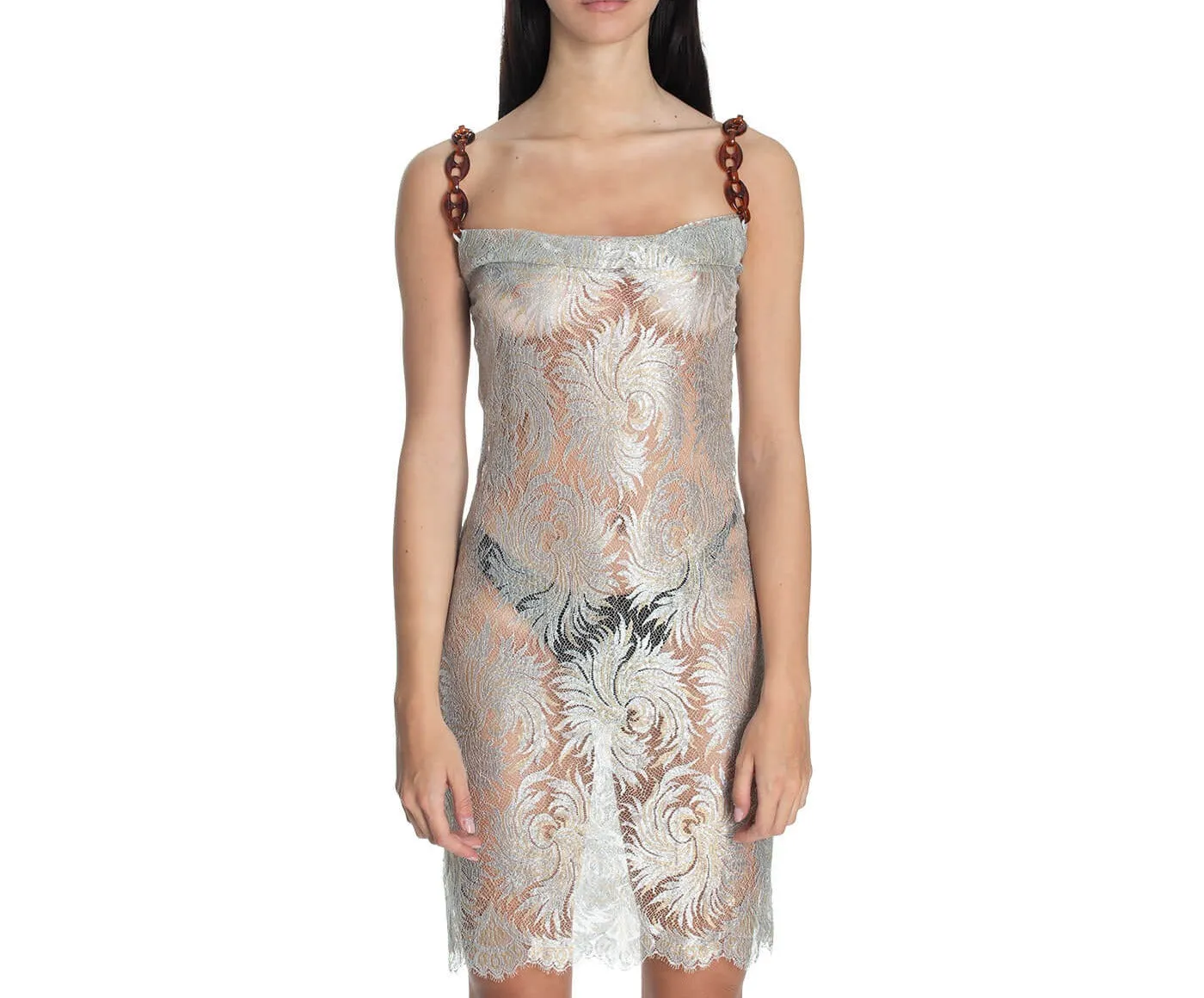 Coperni Chain Detail Mini Slip Dress