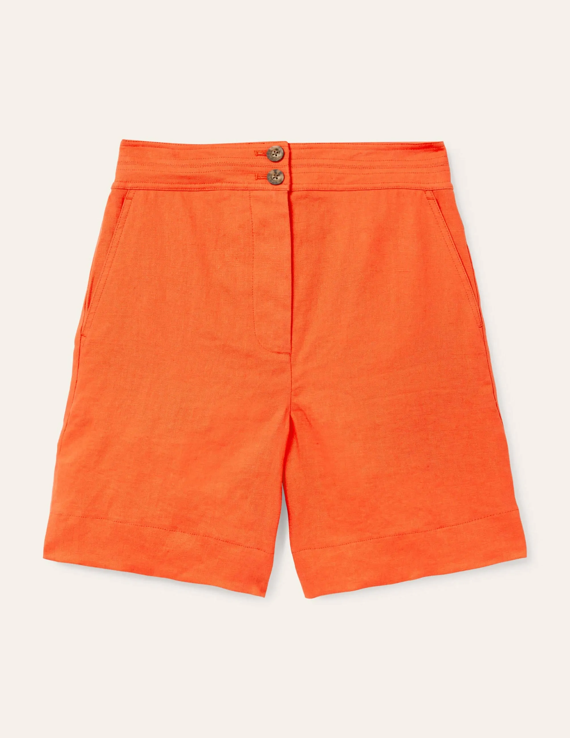 Cornwall Linen Shorts-Satsuma