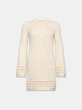 Crochet Shift Dress -- Ecru