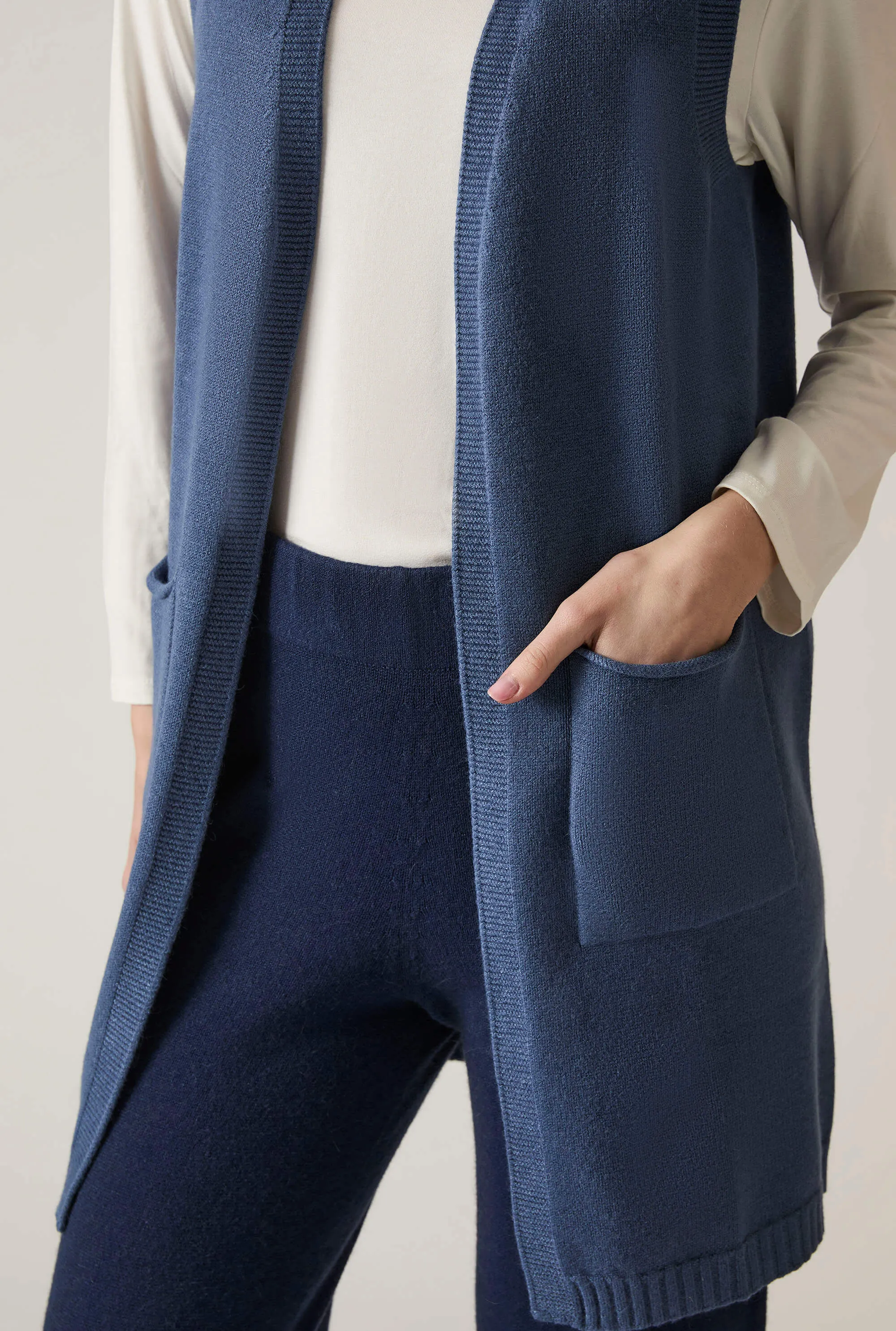 Denim Knitted Gilet