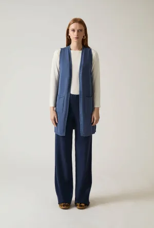 Denim Knitted Gilet