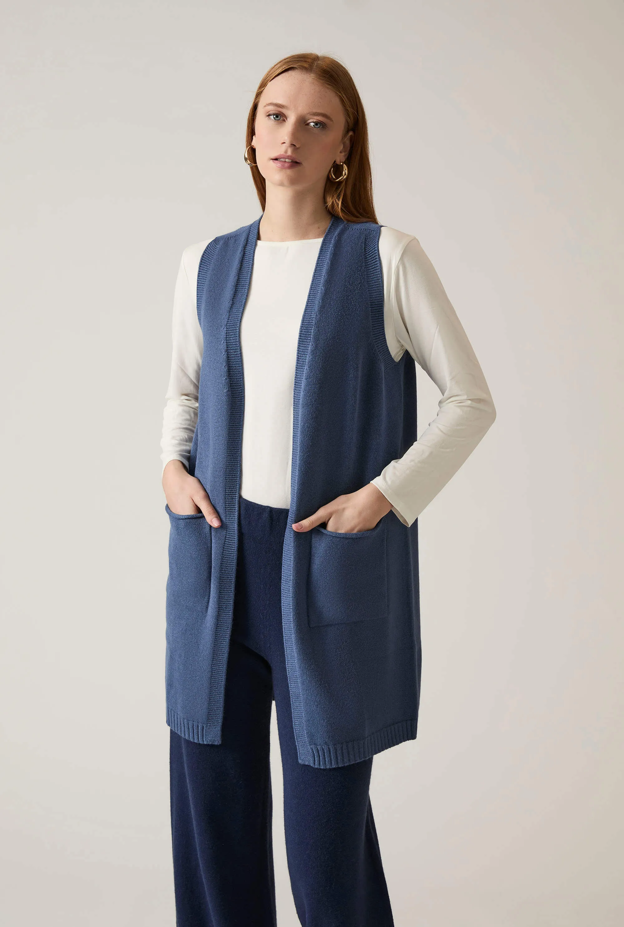 Denim Knitted Gilet