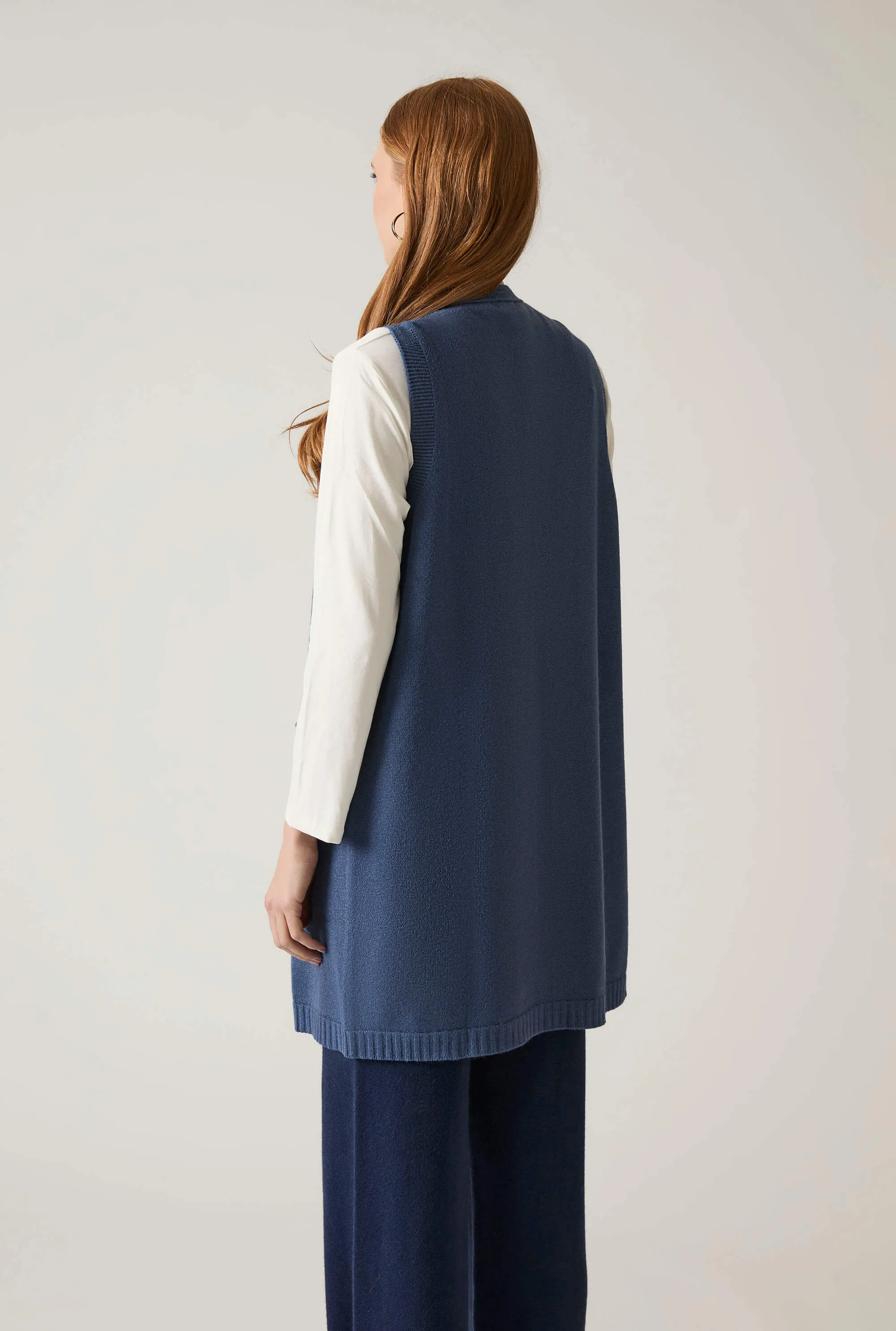 Denim Knitted Gilet
