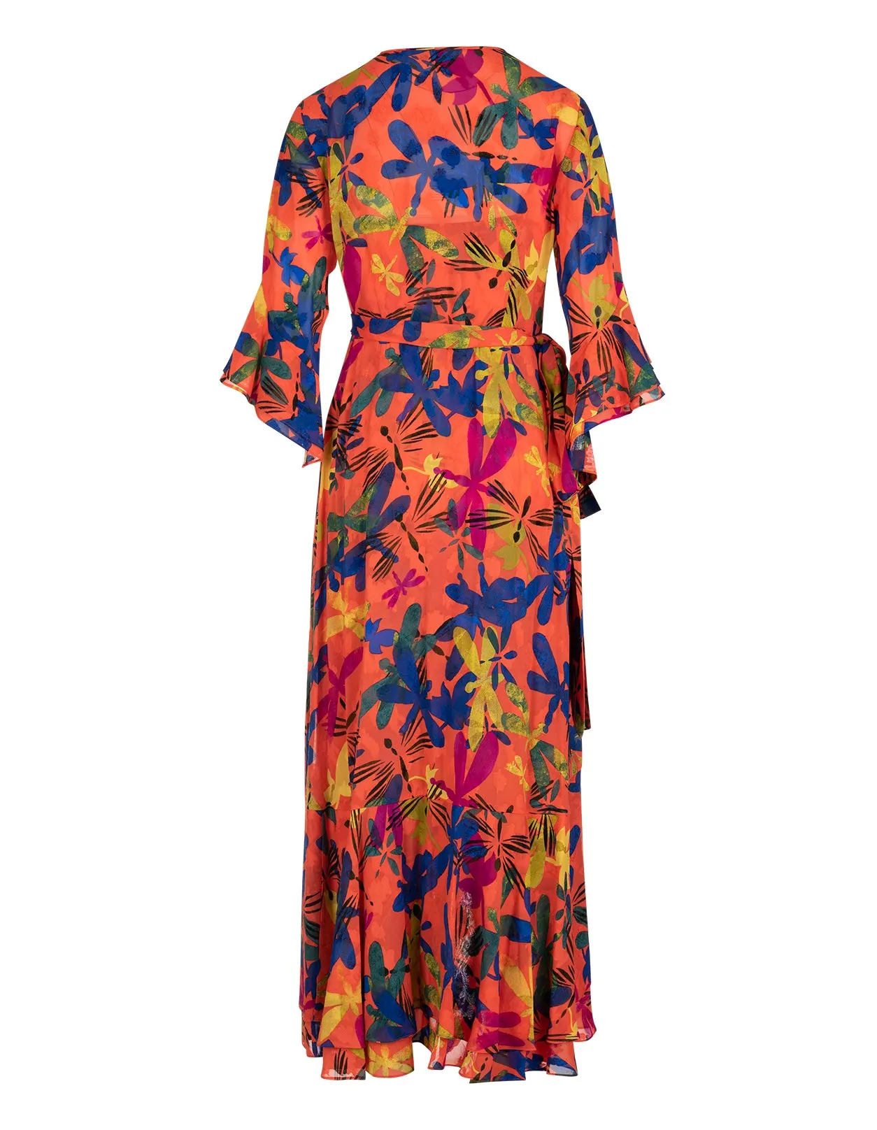 Diane Von Furstenberg Jean Miami Libellule Print Ruffled Wrap Dress