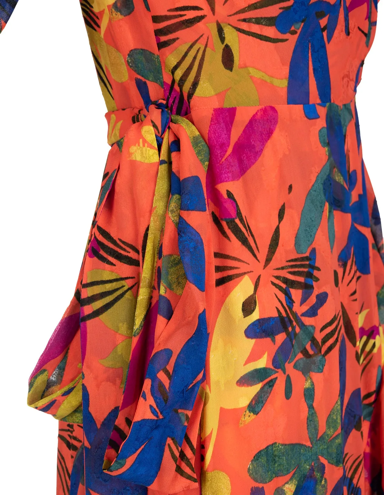 Diane Von Furstenberg Jean Miami Libellule Print Ruffled Wrap Dress