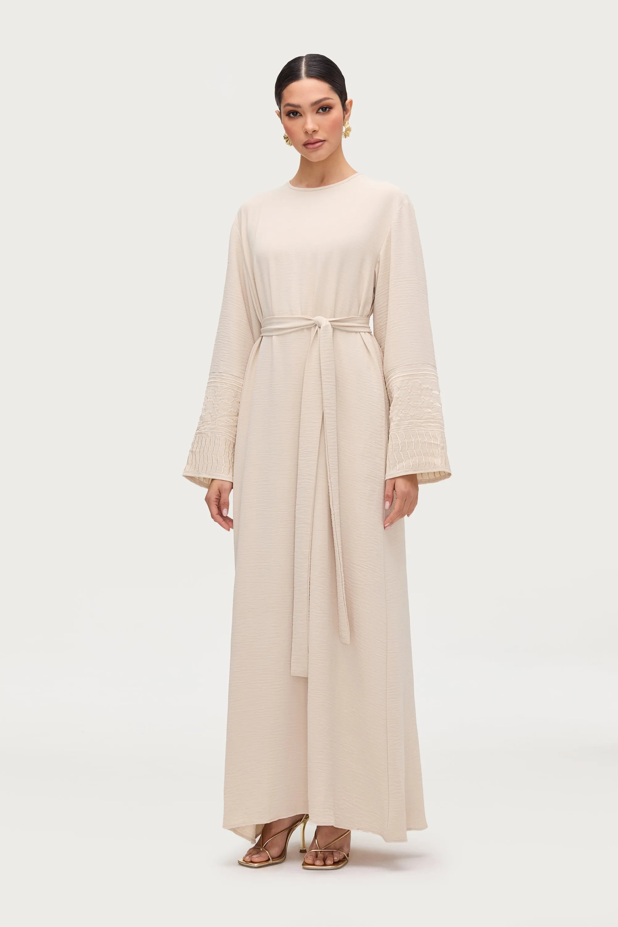 Dima Embroidered Maxi Dress - Stone