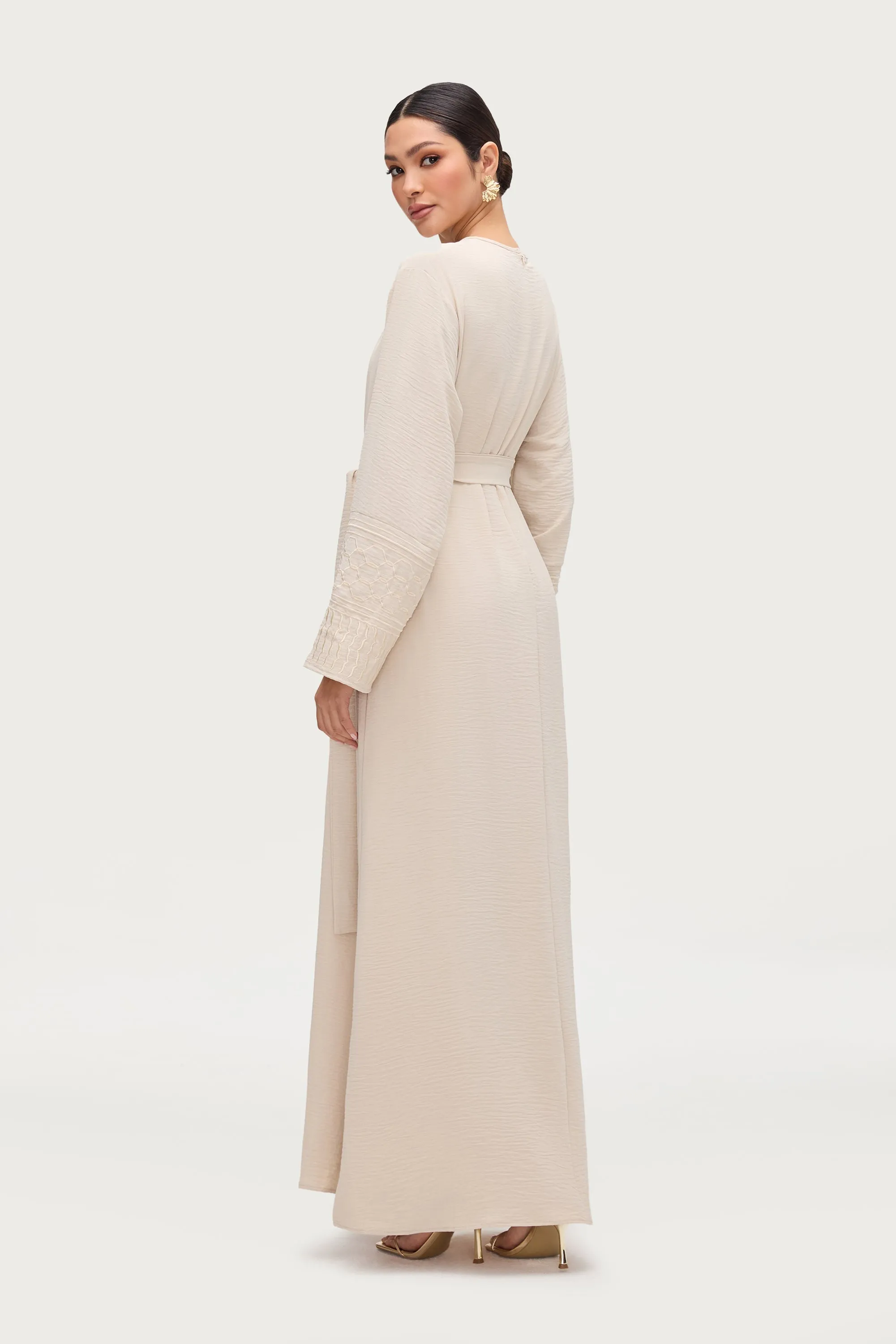 Dima Embroidered Maxi Dress - Stone