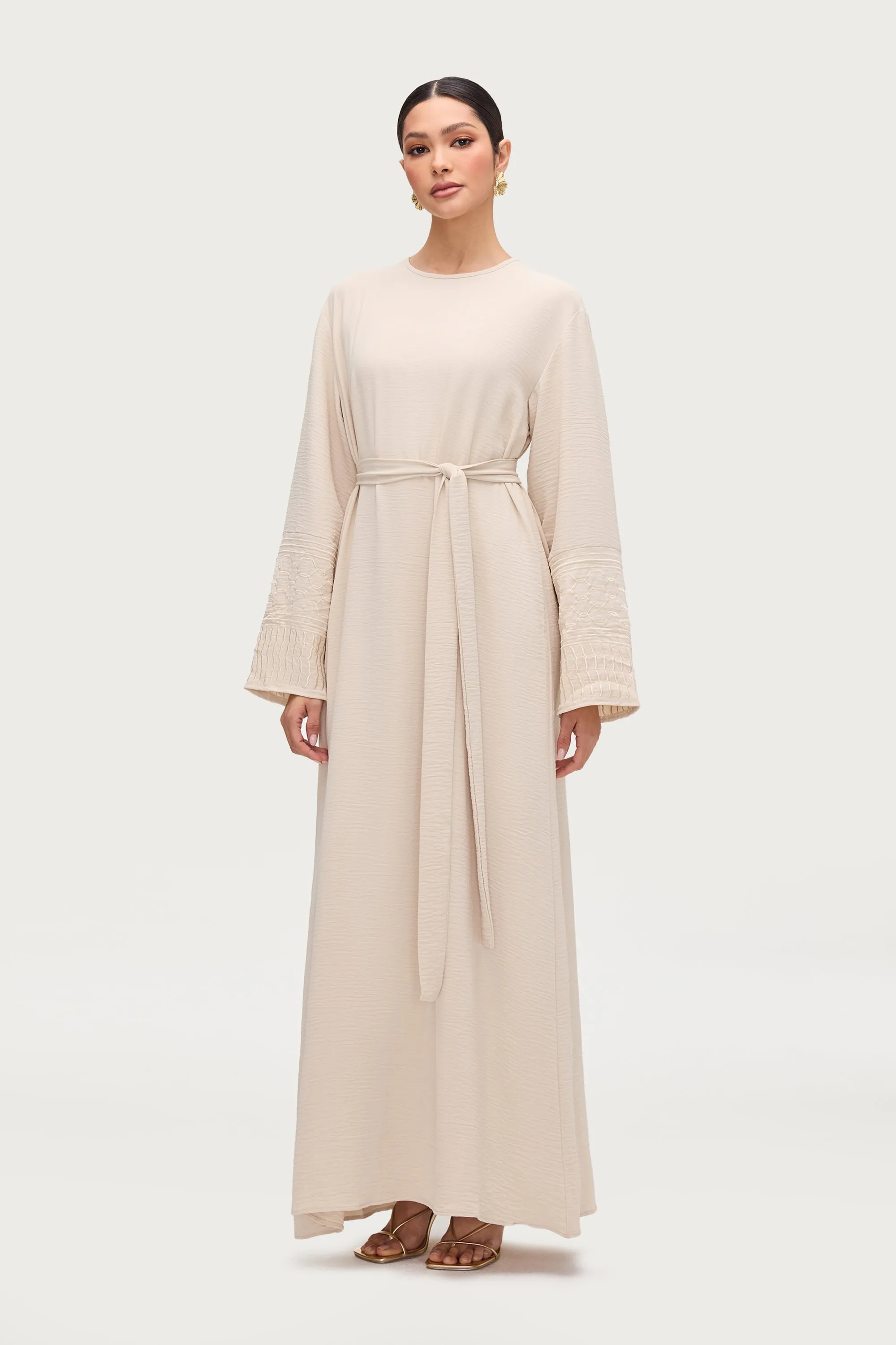 Dima Embroidered Maxi Dress - Stone