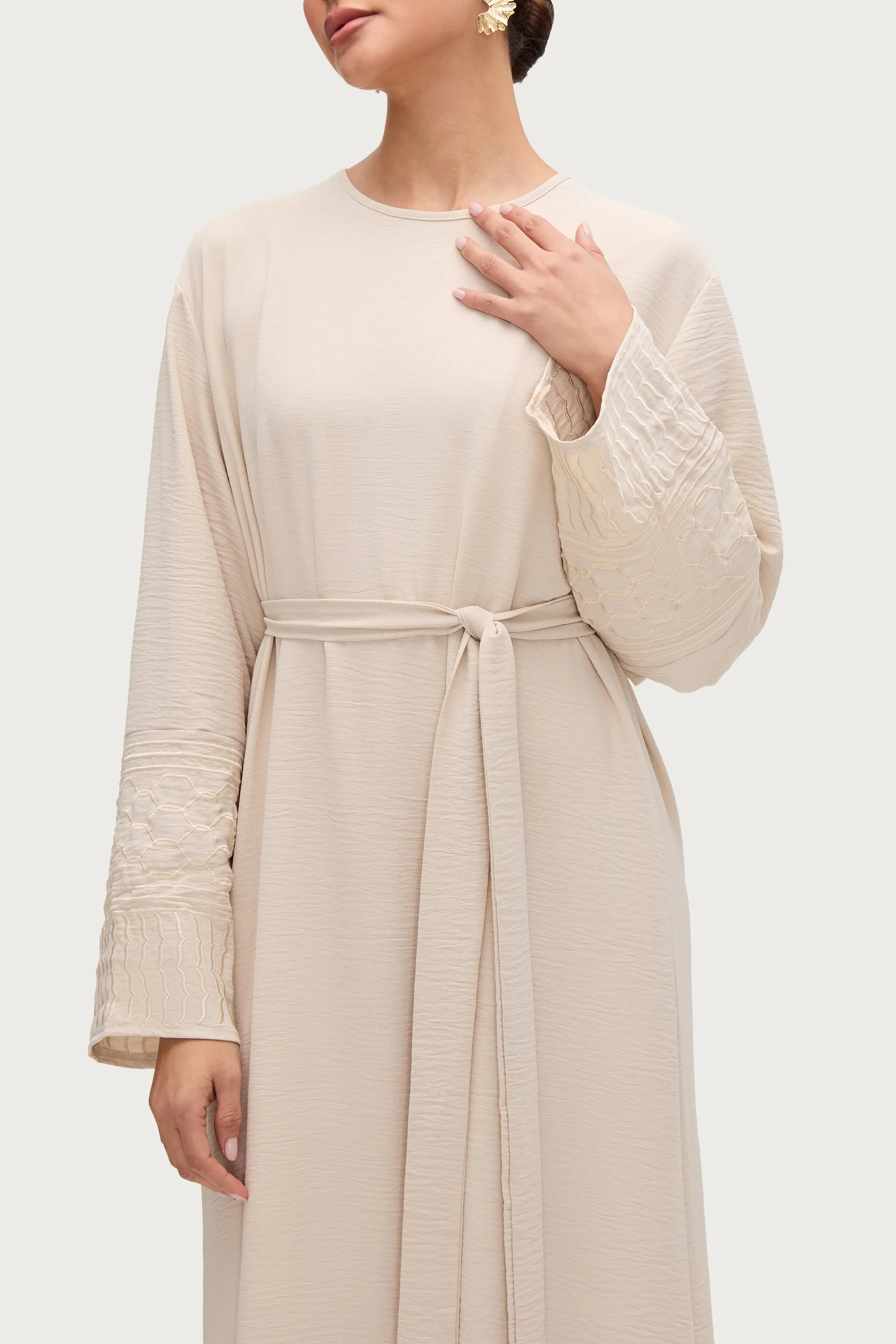 Dima Embroidered Maxi Dress - Stone