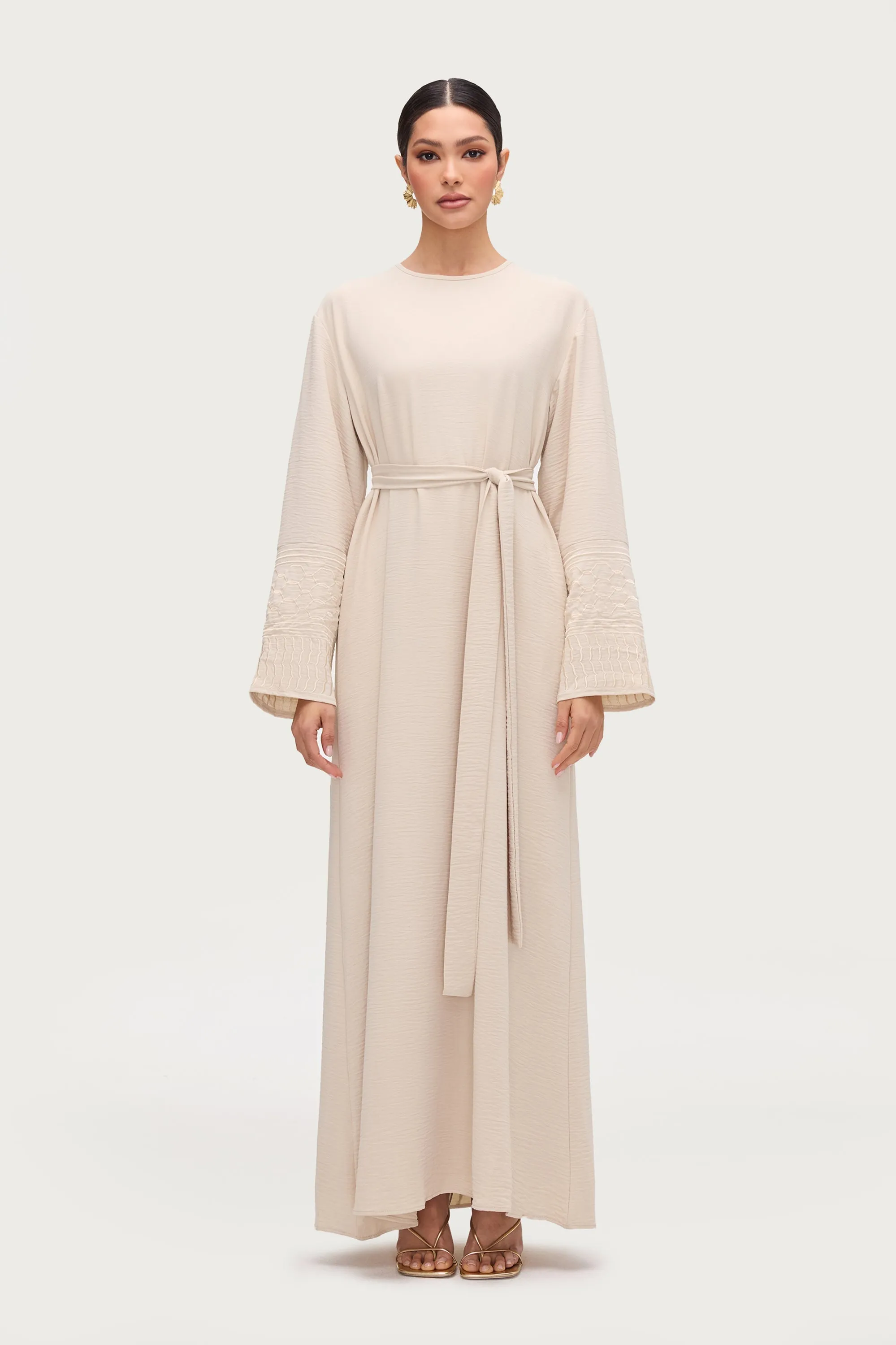 Dima Embroidered Maxi Dress - Stone