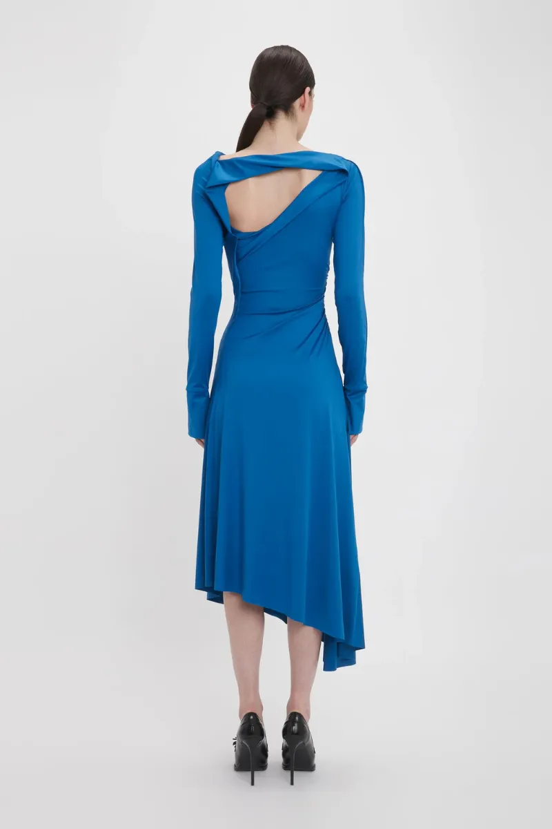 Draped Jersey Midi Dress