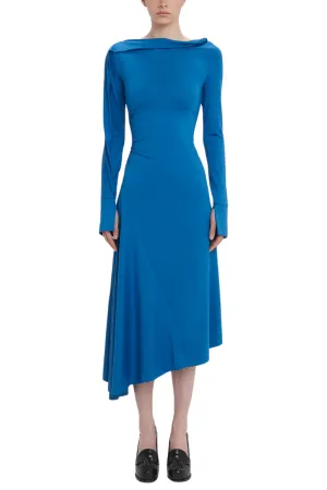 Draped Jersey Midi Dress