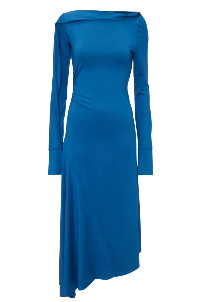 Draped Jersey Midi Dress