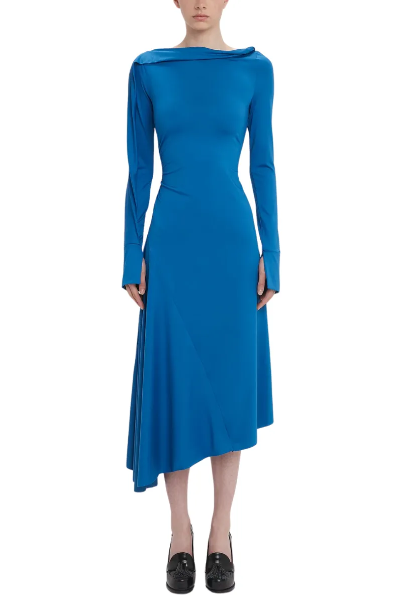 Draped Jersey Midi Dress