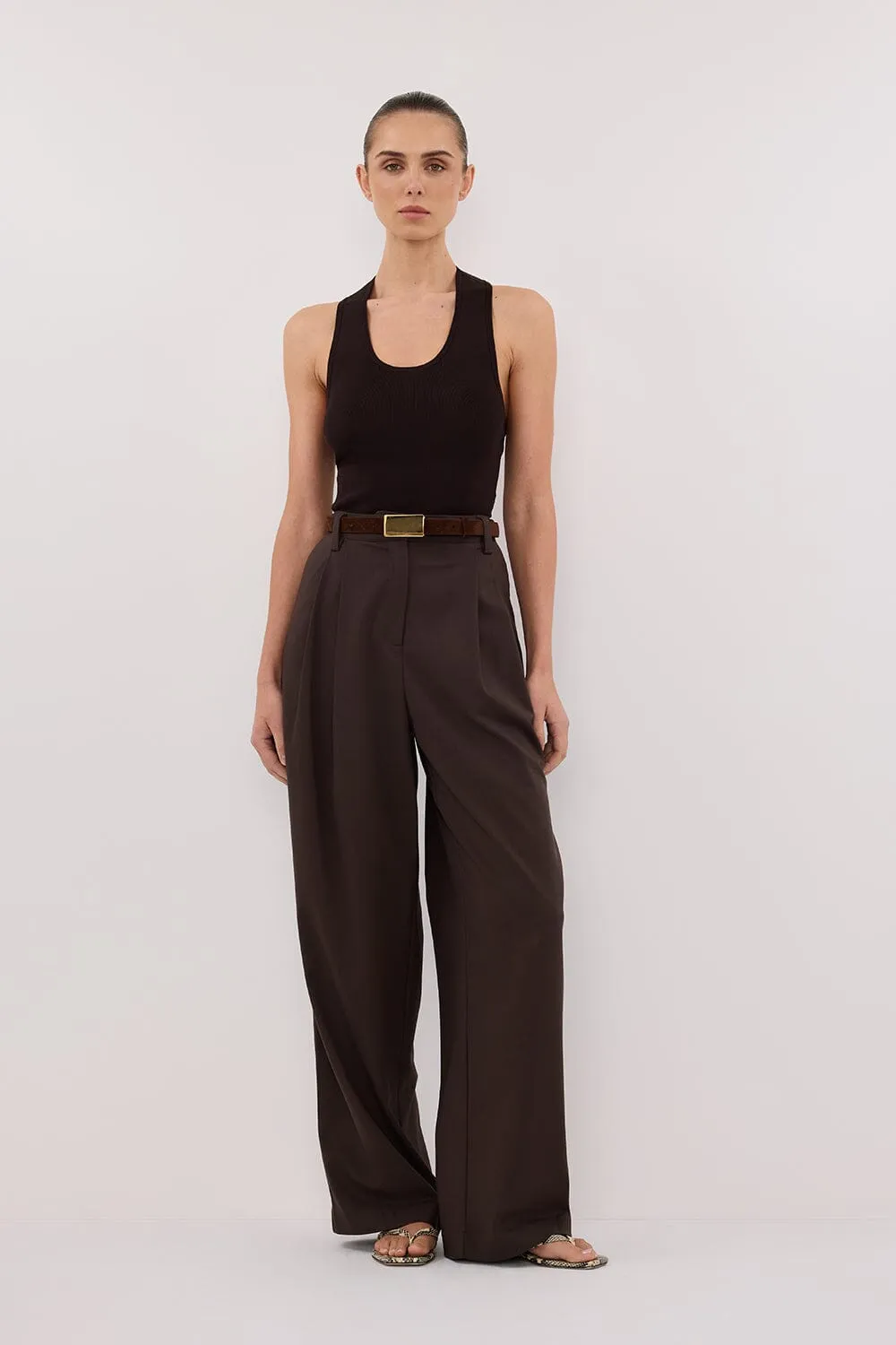 EDEN BITTER CHOC TAILORED PANT