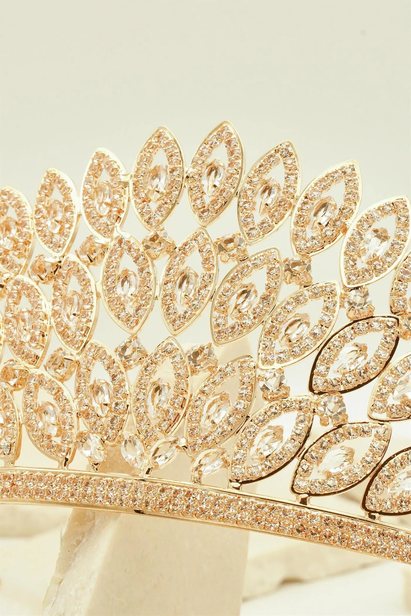 Feather Style Rhinestone Wedding Tiara Crown