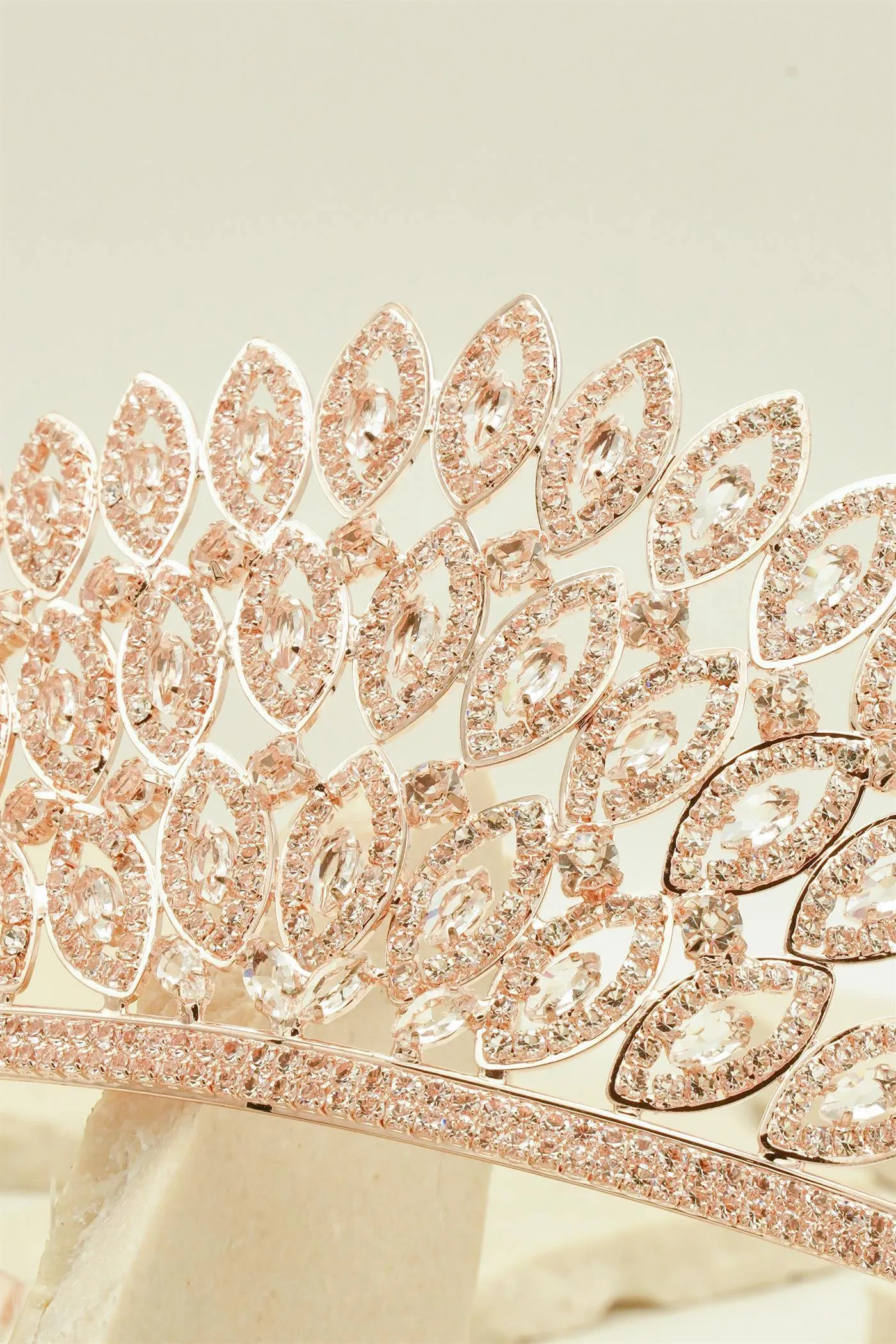 Feather Style Rhinestone Wedding Tiara Crown