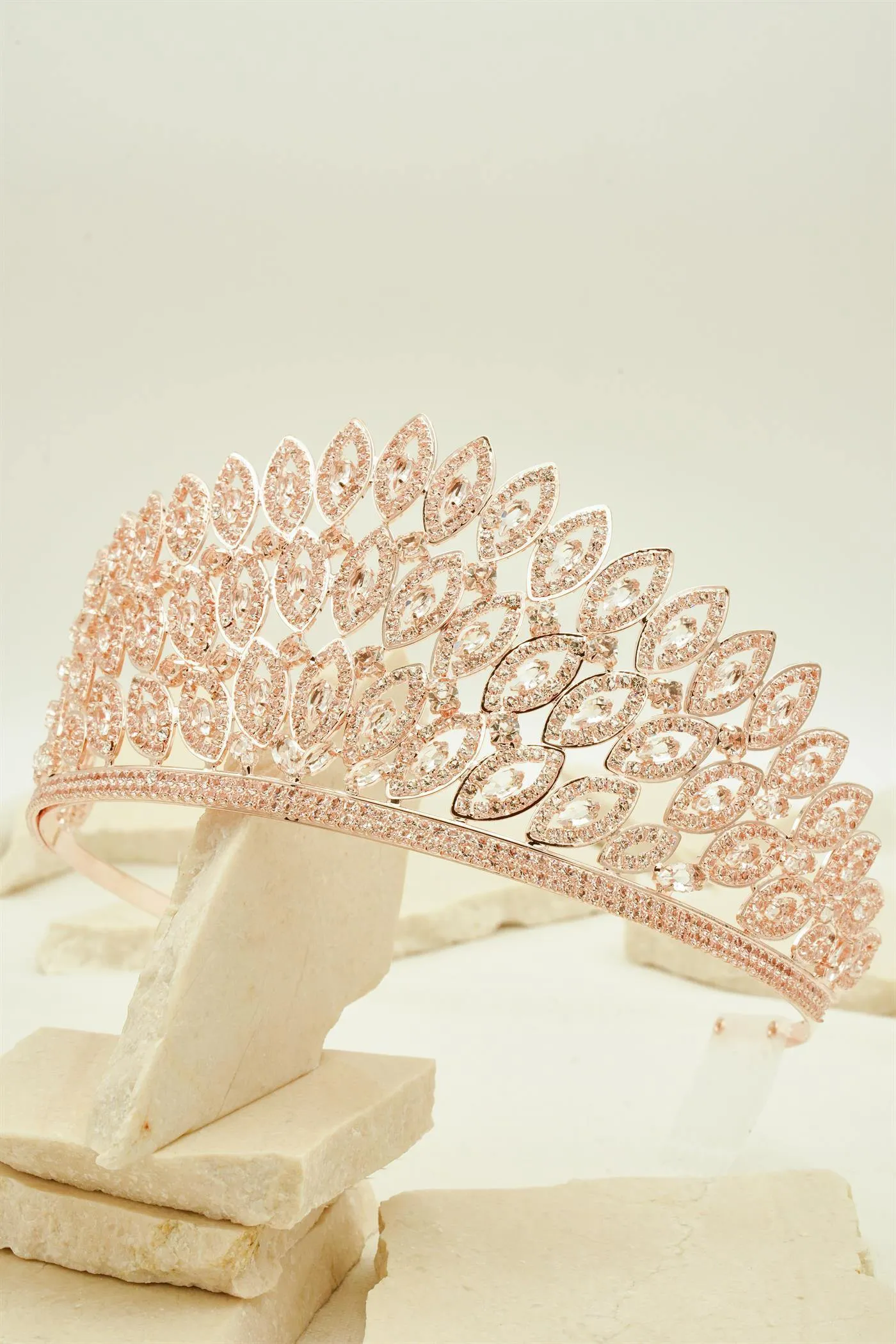 Feather Style Rhinestone Wedding Tiara Crown