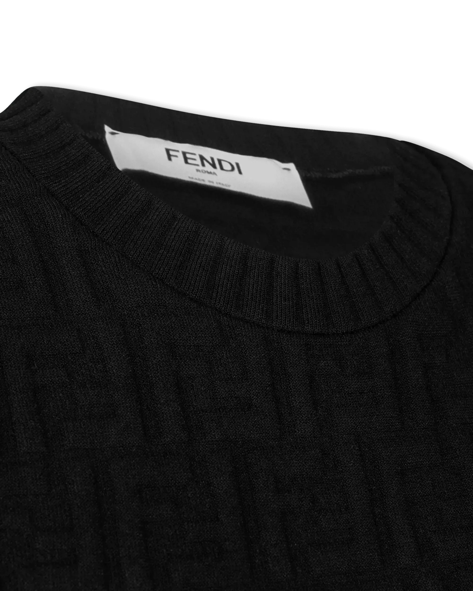 FF Embossed Sleeveless Black Dress