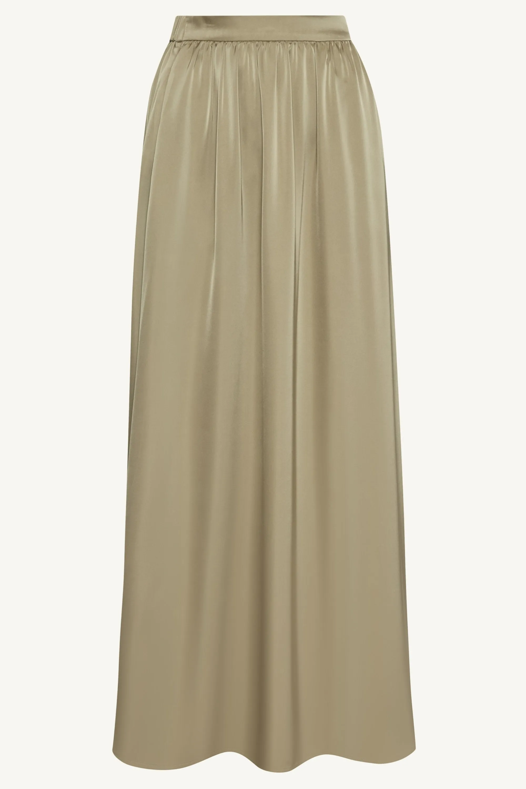 Flowy Satin Maxi Skirt - Sage