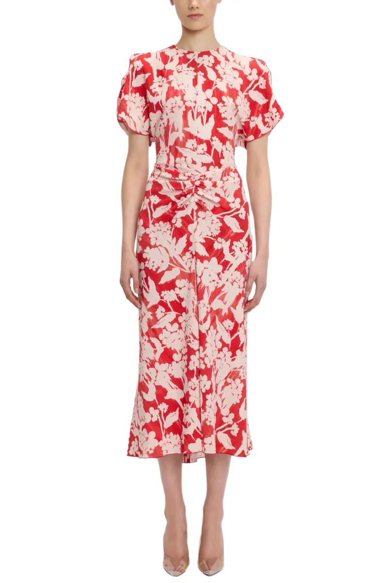 Gathered Waist Midi Dress