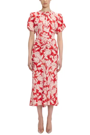 Gathered Waist Midi Dress