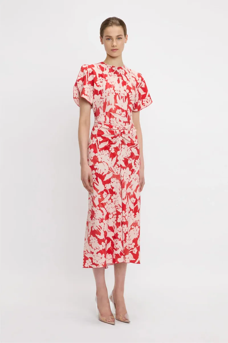Gathered Waist Midi Dress