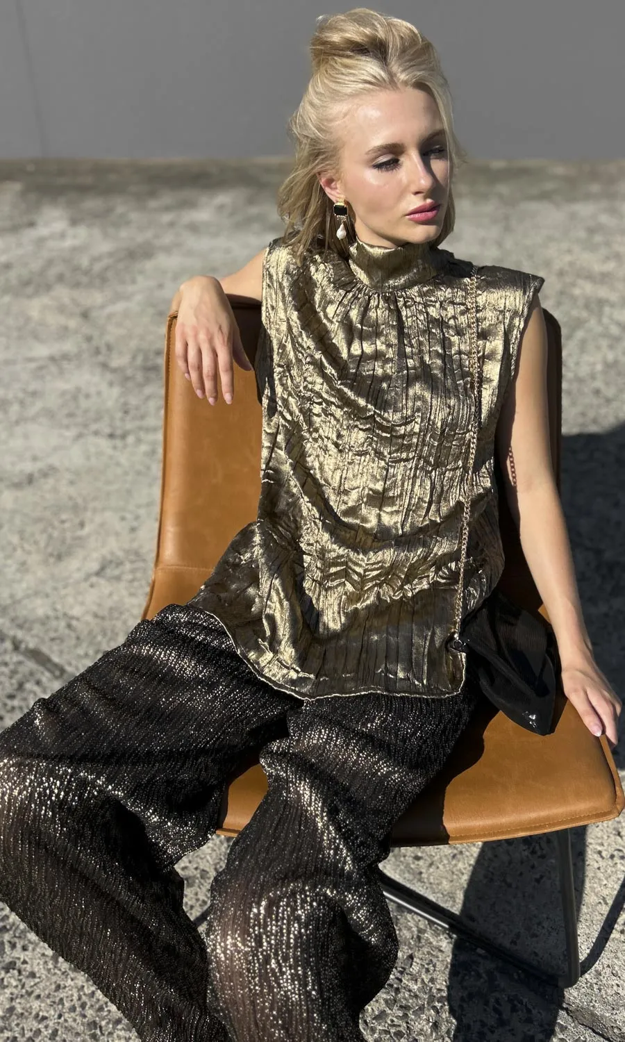 hoss Mardi Scarf  Top - Dark Gold