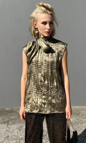 hoss Mardi Scarf  Top - Dark Gold
