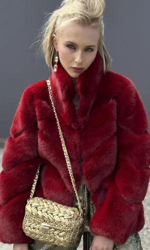 Ibana Cyntilla Red  Faux Coat