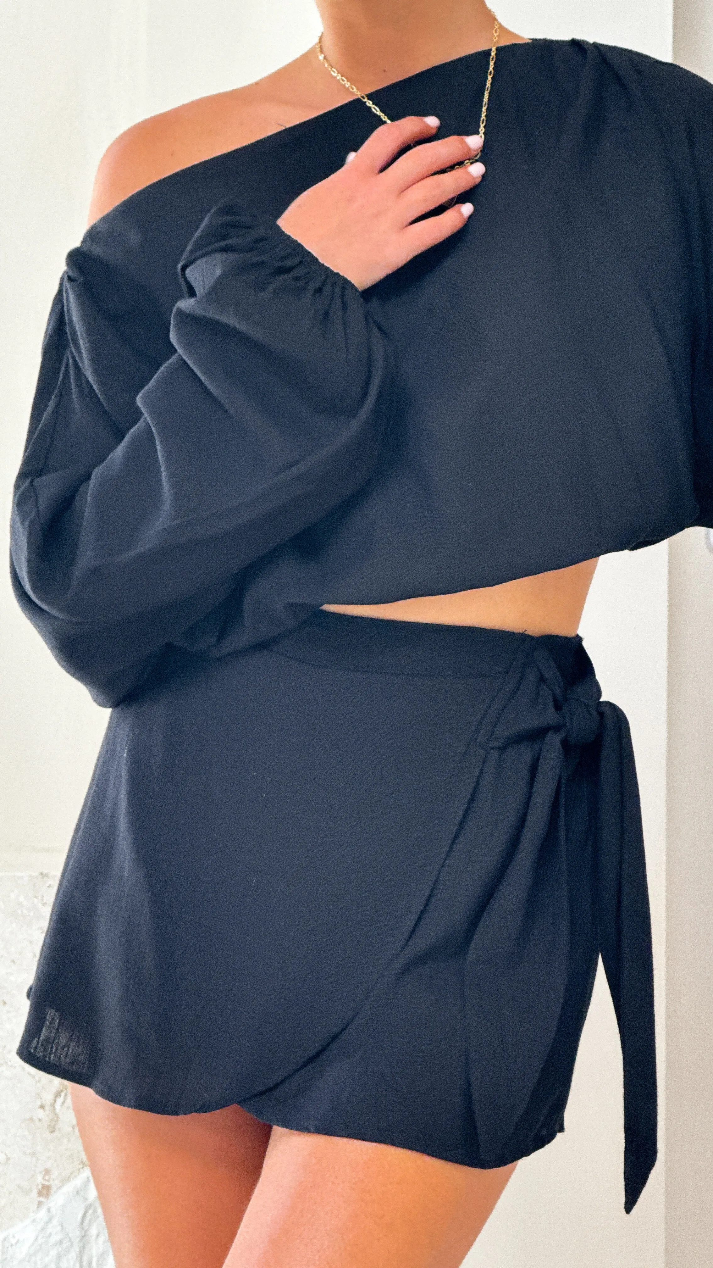 Ilara Wrap Skort - Black