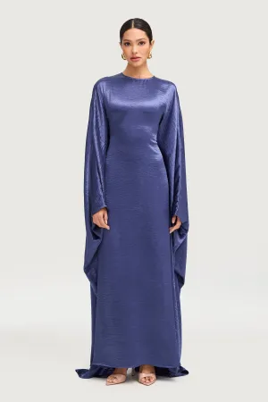 Iridescent Butterfly Inner Tie Abaya Dress - Twilight