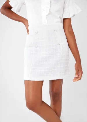 Jessica Skirt White Checkerboard Tweed