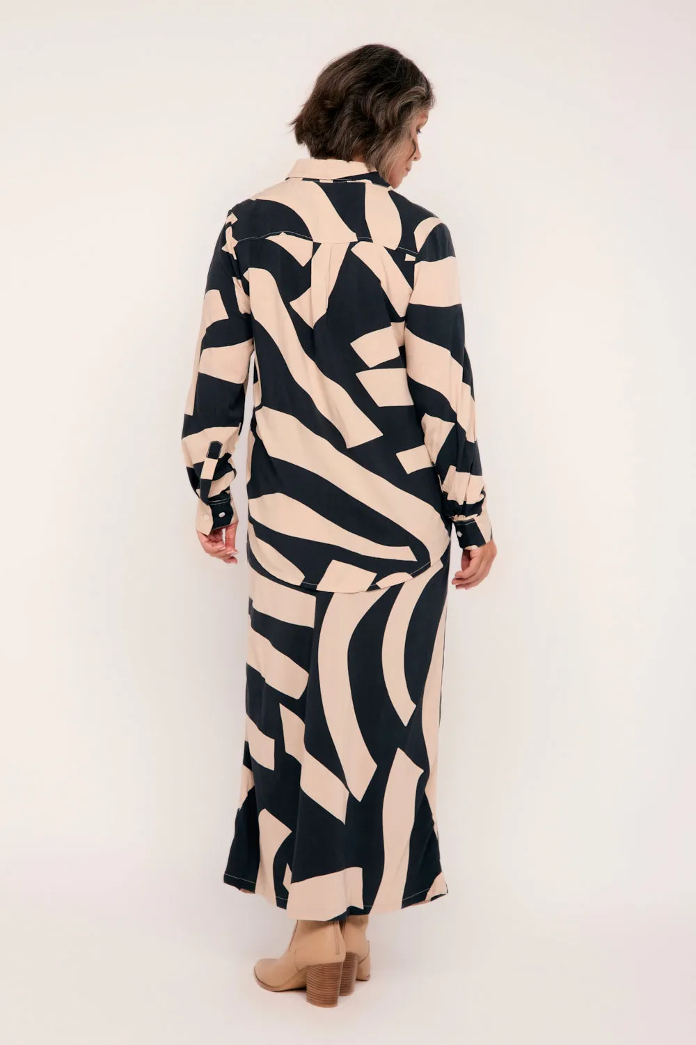 Katie Bias Cut Skirt in Nightfall