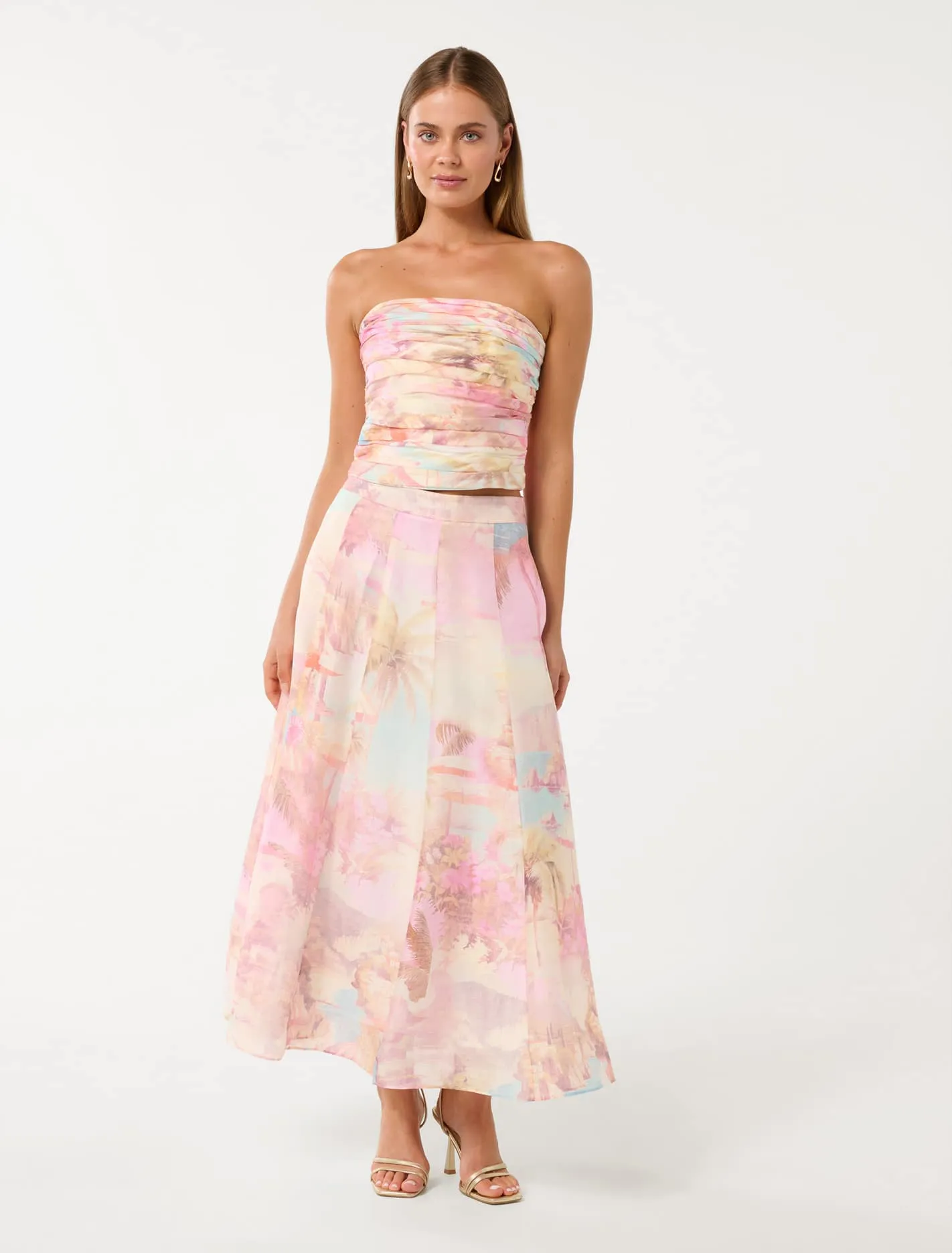 Laia Tucked Strapless Top