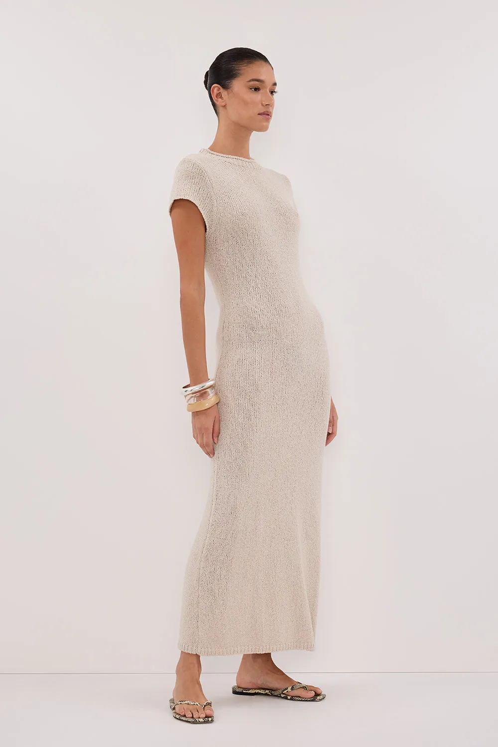 LEO CHALK KNIT MIDI DRESS