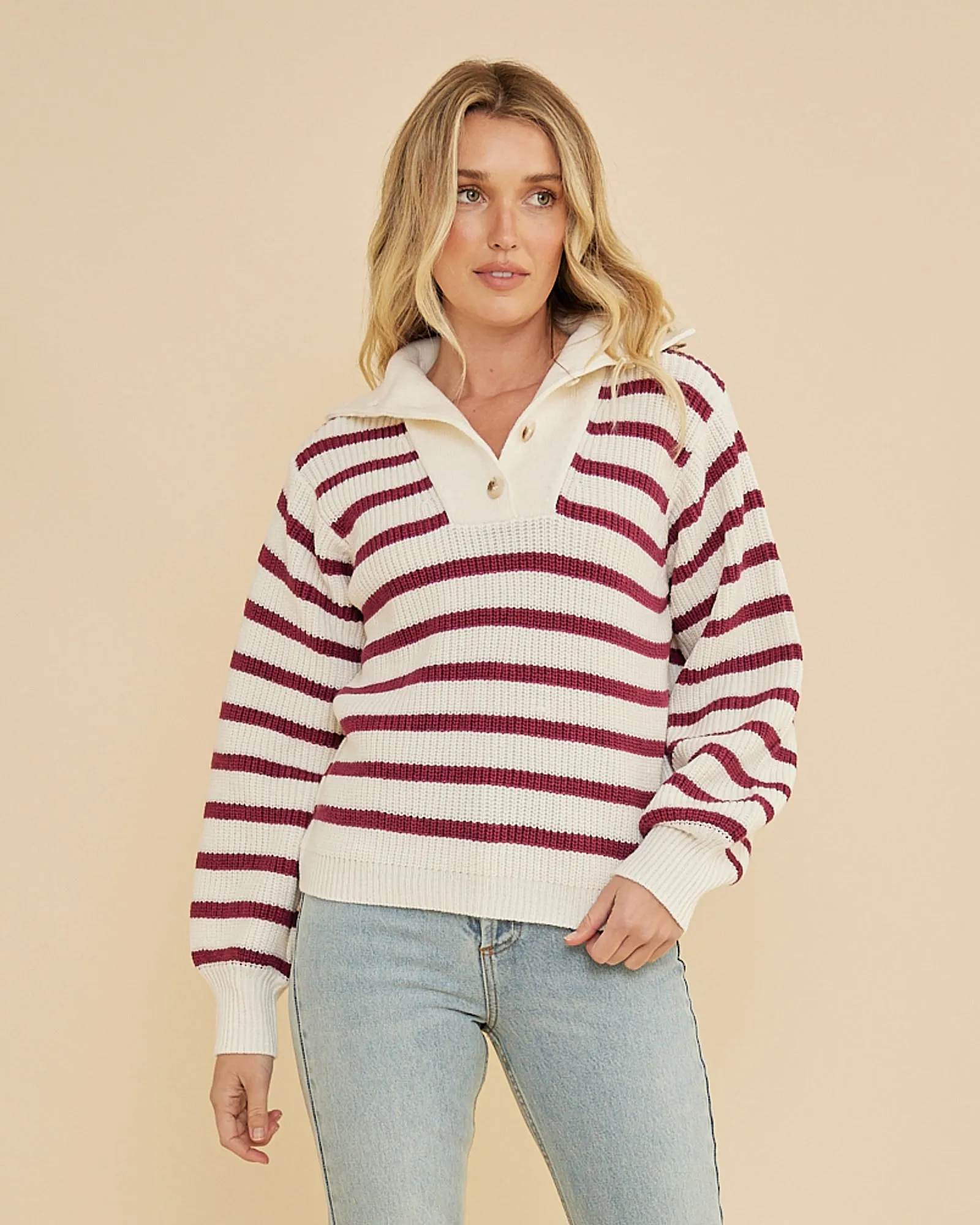 Lina Striped Knit - Mahogany