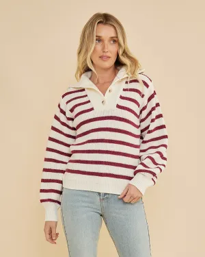 Lina Striped Knit - Mahogany